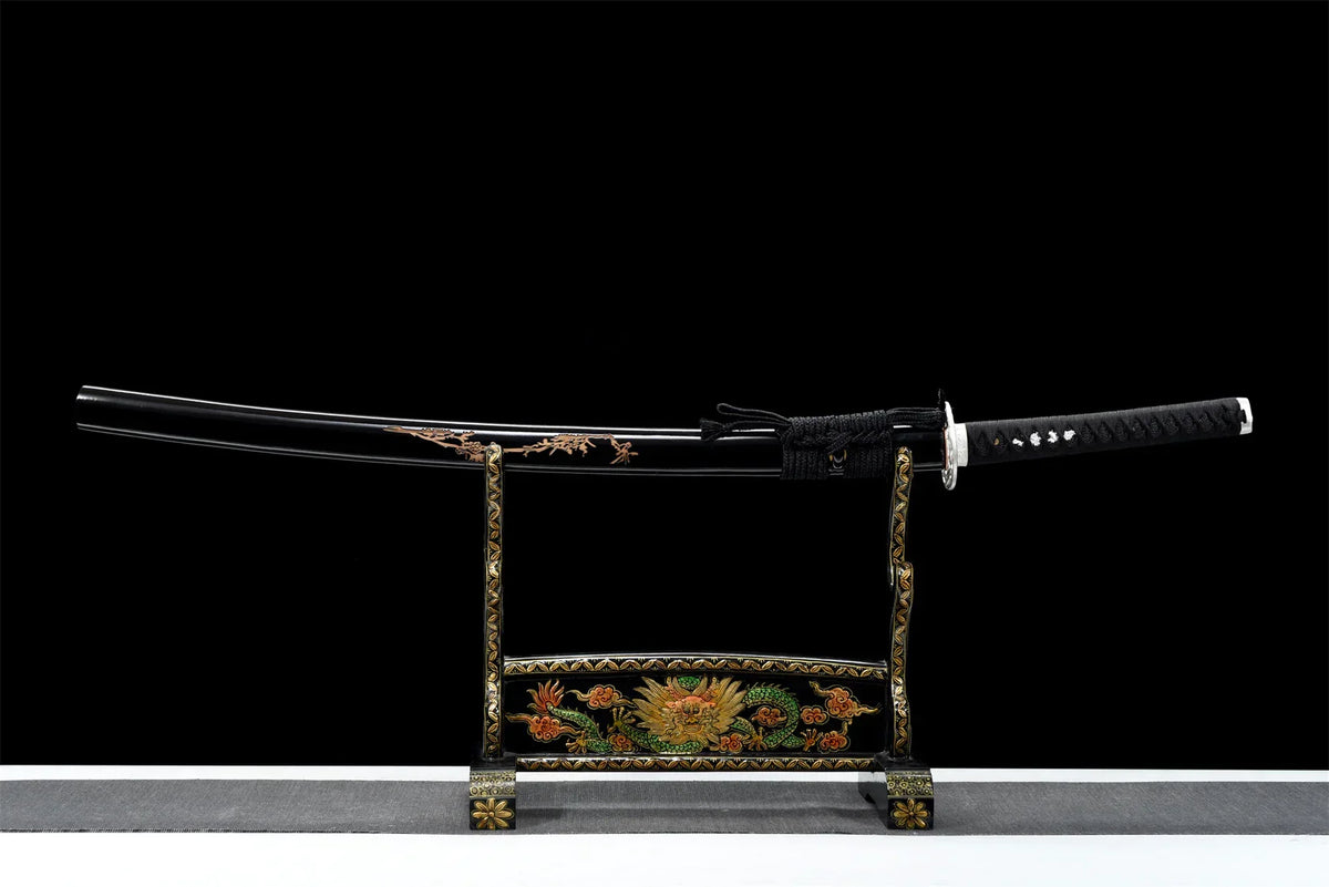 Saya-Katana-Prunier-Acier-T10-Hamon-Veritable